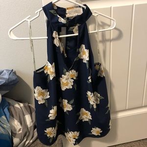 Agaci Blue floral tank top.